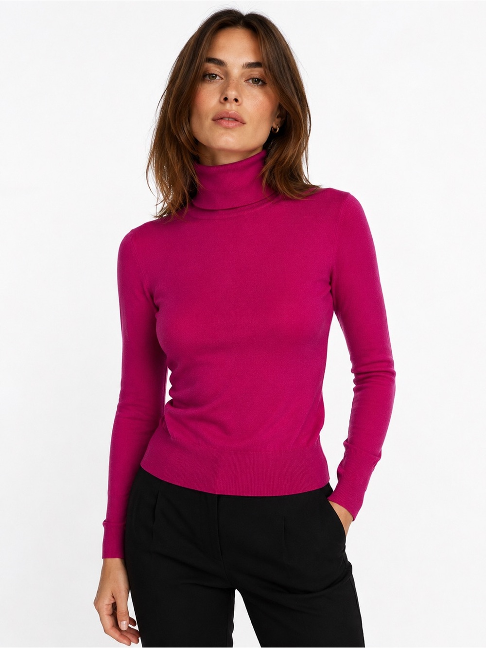 Stella McCartney Cashmere Silk Turtleneck Sweater Pink 42